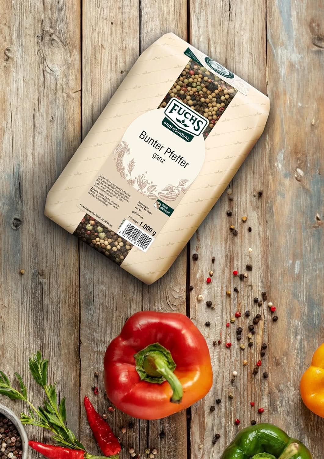 Fuchskleurige hele peper, 1 Kg Condimente Naty Shop