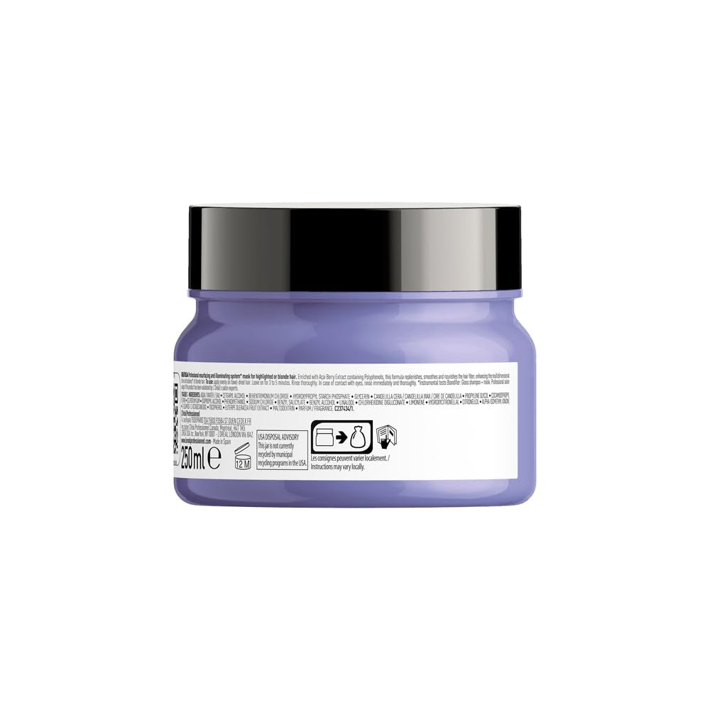 L'Oréal Professionnel | Voedend masker voor blond en geblondeerd haar, Açai-fruitextract, Serie Expert, blondmasker Naty Shop haarmasker