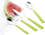 JANE bestek, gepolijst roestvrij staal 18/0, groene kunststof handgrepen, 24 delig Kitchen Naty Shop