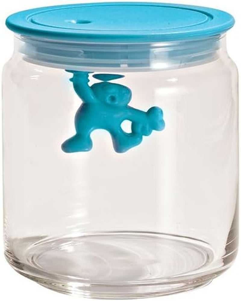 Alessi "Gianni" glazen keukenpot met verzegeld deksel, thermoplastische hars, zwart, 27,5 x 13,5 x 28 cm Voedselbewaardozen Naty Shop lichtblauw 10,2 x 10,2 x 12 cm