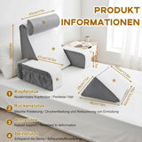 Leeskussen met afneembare neksteun en armleuning, comfortabel en lichtgewicht rugkussen voor bed en bank, rugkussen voor volwassenen, rugleuning van traagschuim voor lezen, tv kijken en videogames