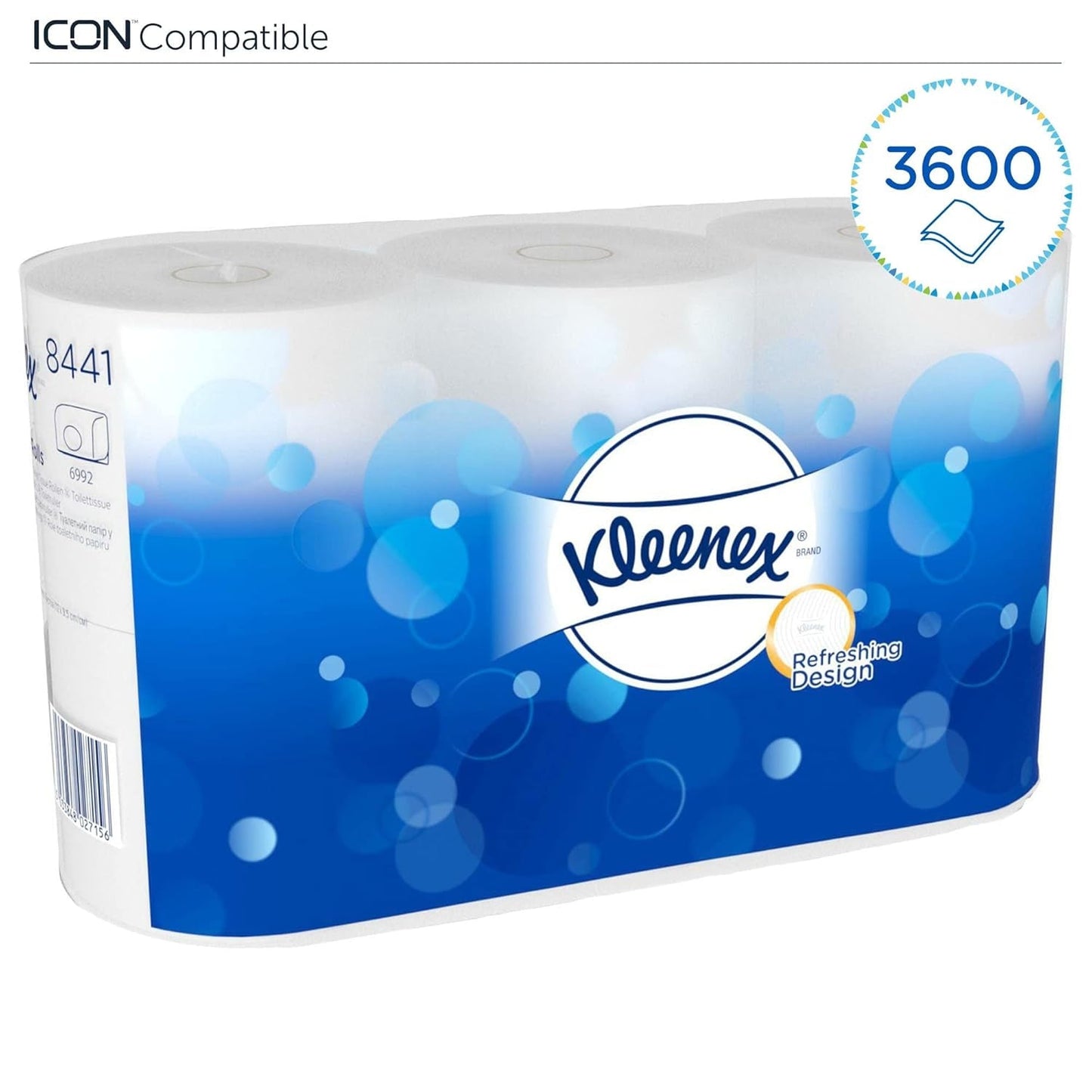 Kleenex Standaardrol 8441 Toiletpapier - 2-laags toiletpapier - 6 verpakkingen van 6 rollen x 600 vellen elk, wit (36 rollen / 21.600 vellen totaal)
