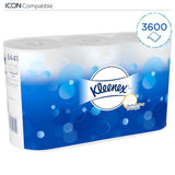 Kleenex Standaardrol 8441 Toiletpapier - 2-laags toiletpapier - 6 verpakkingen van 6 rollen x 600 vellen elk, wit (36 rollen / 21.600 vellen totaal)