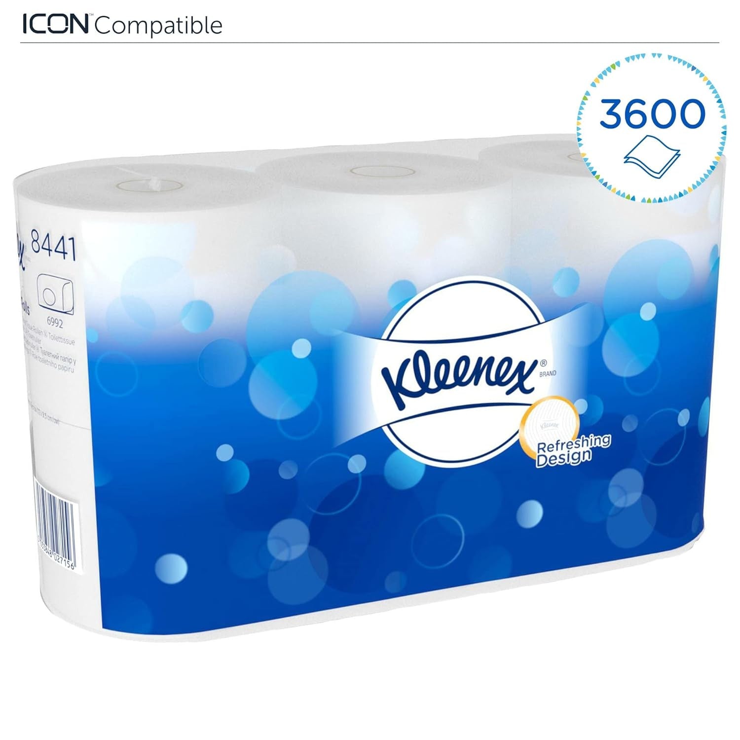Kleenex Standaardrol 8441 Toiletpapier - 2-laags toiletpapier - 6 verpakkingen van 6 rollen x 600 vellen elk, wit (36 rollen / 21.600 vellen totaal)