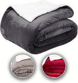 Komfortec comfortabele deken 150X200 Cm, Oeko-Tex gecertificeerde donzige fleecedeken, warme sherpadeken voor de bank, dikke deken voor de bank, bordeauxrode bedden en dekens Besuche den Komfortec-Store Antraciet 150 X 200 Cm
