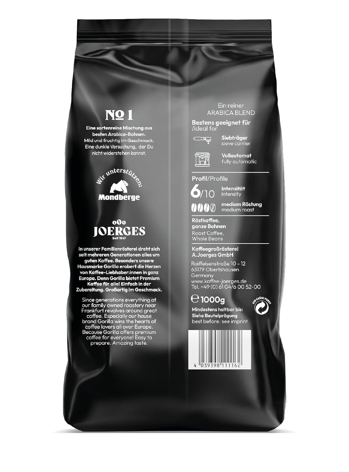 Joerges donker gebraad, Espresso Crème nr. 1,1 kg