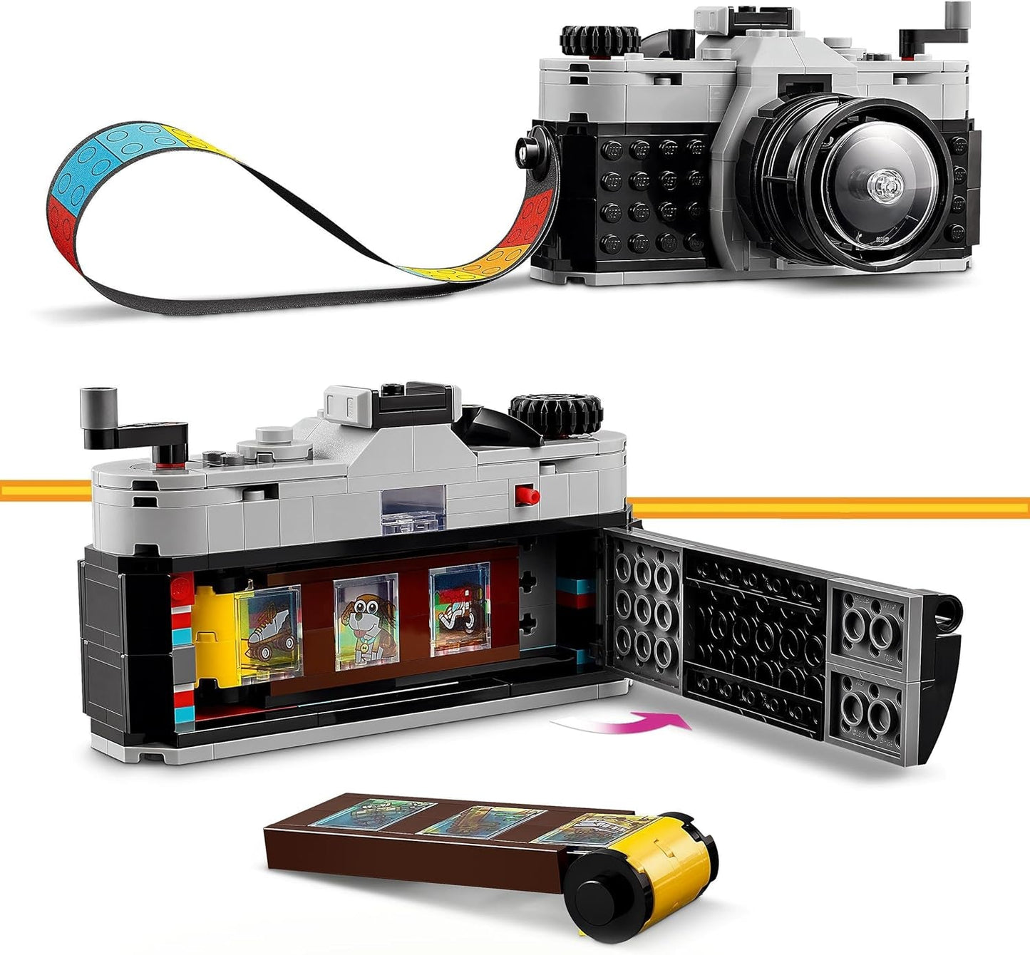 LEGO Creator 3in1 retrocameraspeelgoed, camcorder, tv-toestel, kinderbureaudecoratie of slaapkameraccessoires, fotografiecadeaus voor meisjes en jongens vanaf 8 jaar oud 31147 Bouwsets Bekijk de LEGO-Store