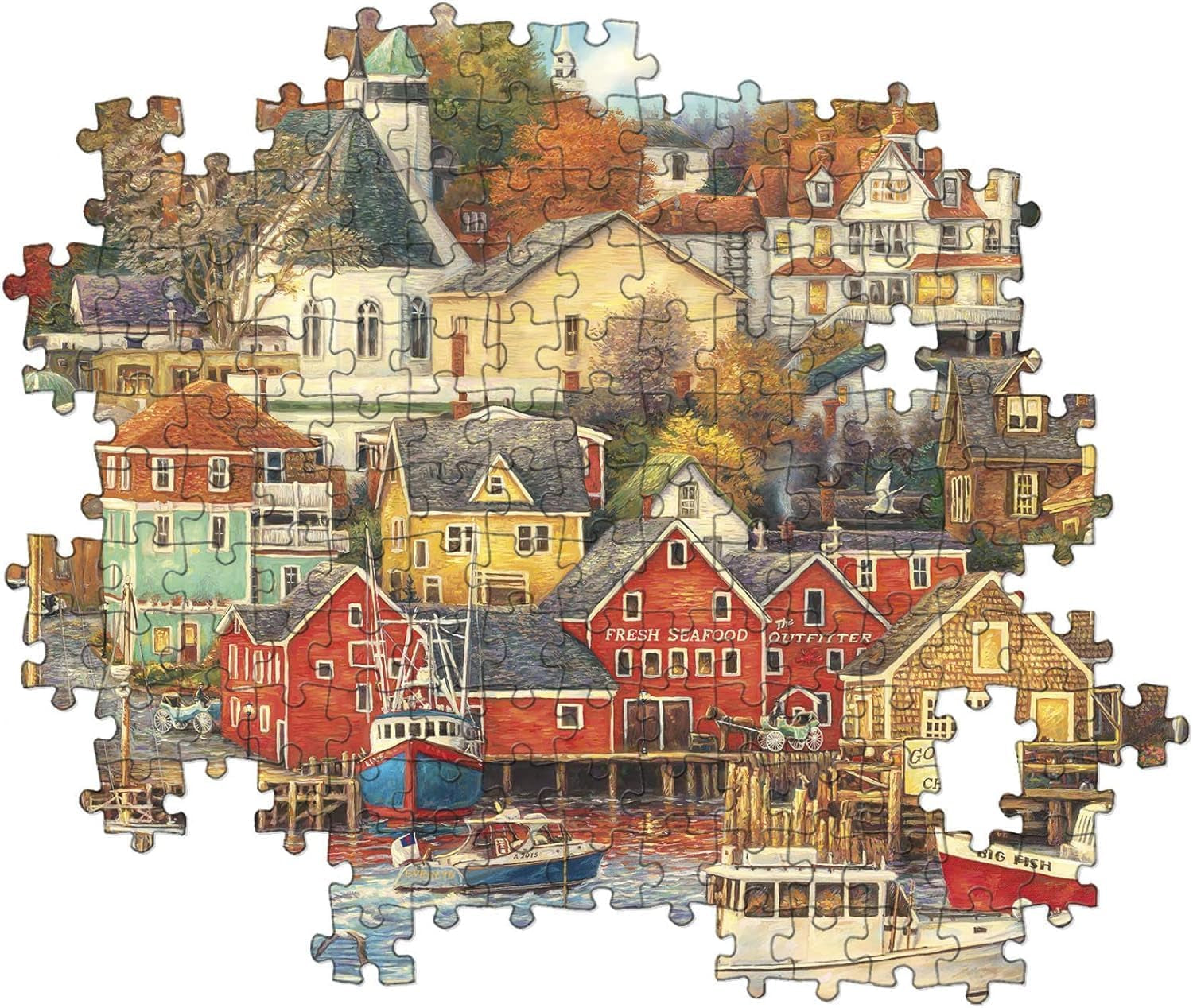 Clementoni - 31685 Collectiepuzzel - Good Times Harbor - Puzzel 1500 stukjes vanaf 14 jaar, puzzel voor volwassenen met verborgen voorwerpen, behendigheidsspel voor het hele gezin, medium puzzel Naty Shop