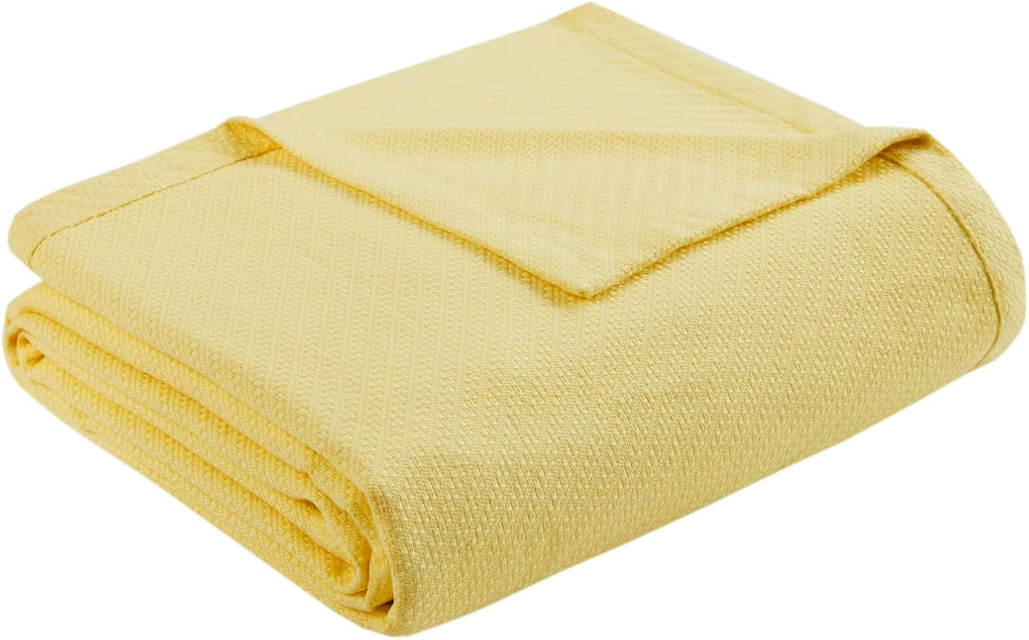 Madison Park Luxe vloeibaar katoen Hoge kwaliteit zacht comfortabel 100% ringgesponnen katoenen deken voor bedbank of bank Blush Full/Queen Naty Shop dekbedden en dekbedden Yellow King