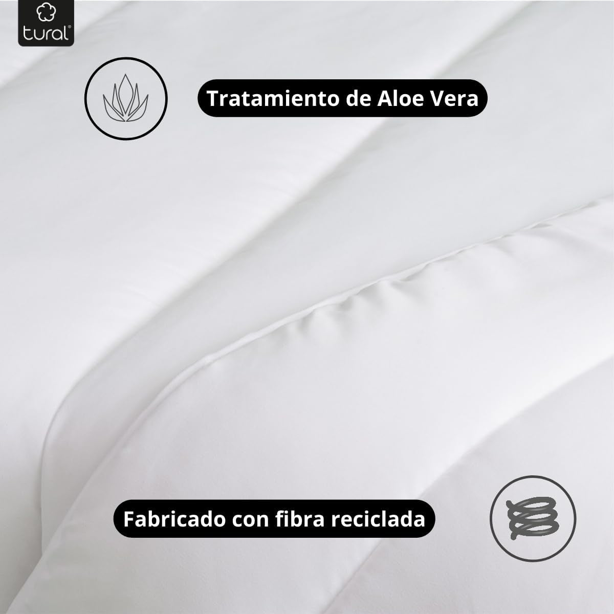 Tural - Dekbed 150 X 220 cm met Aloë Vera-behandeling, vezelvulling 300 G/M², zacht, ademend, Oeko-Tex gecertificeerd (wit, bed 90 cm) Dekbedden en quilts Naty Shop