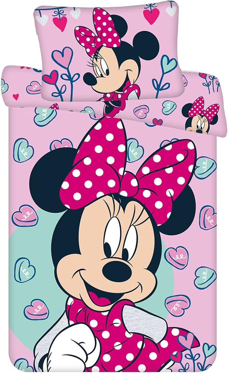 Disney beddengoed, Minnie Mouse roze baby, 100% katoen met rits beddengoed - kinderen Naty Shop standaardtitel