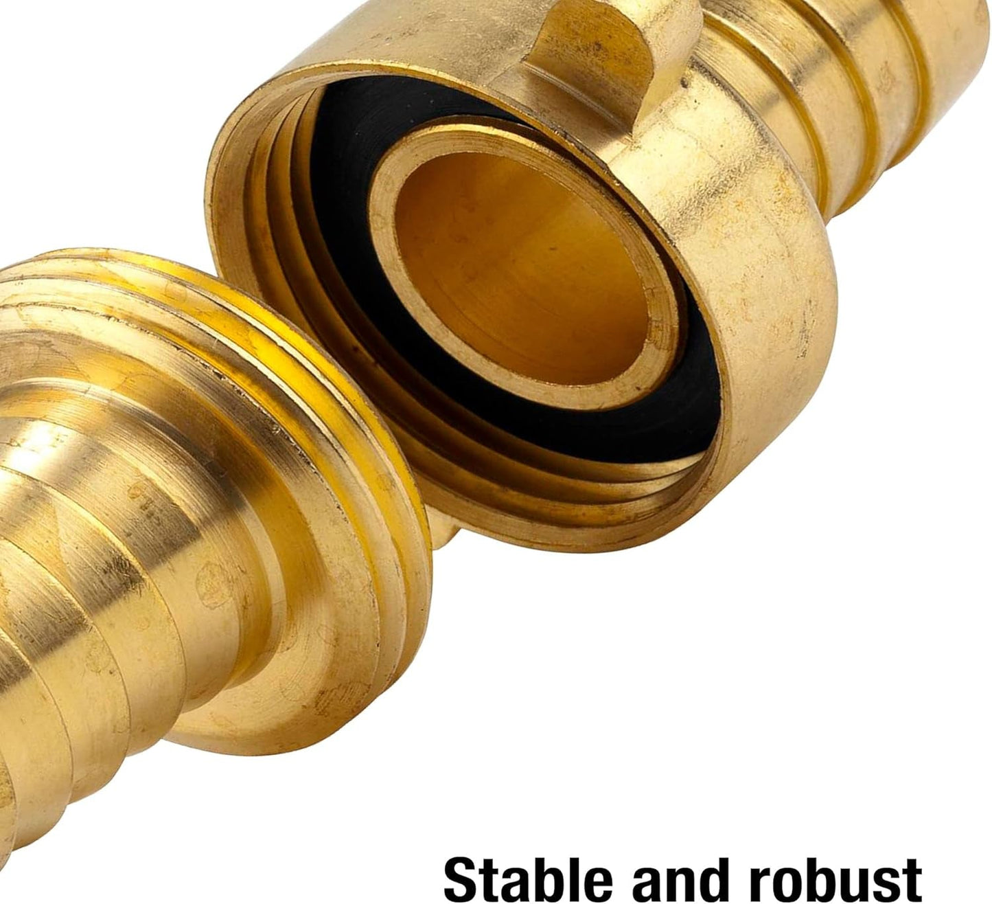 Gardena messing slangkoppeling, 3-delig: slangverlengkoppeling, 33,3 mm (G 1 inch) schroefdraad, voor 19 mm (3/4 inch) slangen (7152-20)