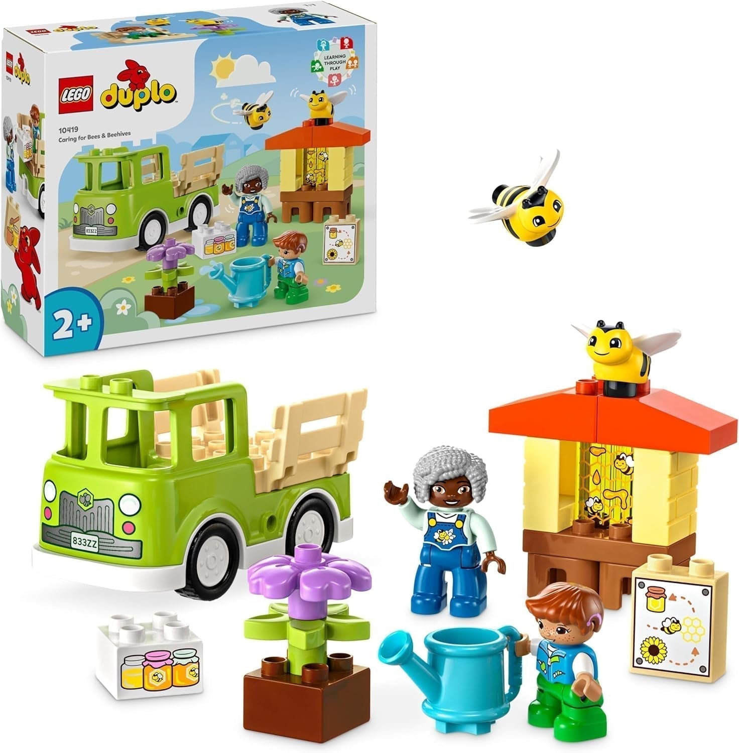 LEGO DUPLO Bijenteelt en bijenkorven, educatief speelgoed voor peuters met 2 figuren en een mobiele vrachtwagen, bouw- en herbouwset, speelgoed voor peuters vanaf 2 jaar oud 10419 Bouwsets Besuche den LEGO-Store Default Title