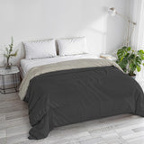 Basic winterdekbed, effen en gevoerd, donkergroen/crème, 200X245Cm Dekbedden en quilts Naty Shop Donkergrijs/lichtgrijs 250X245Cm