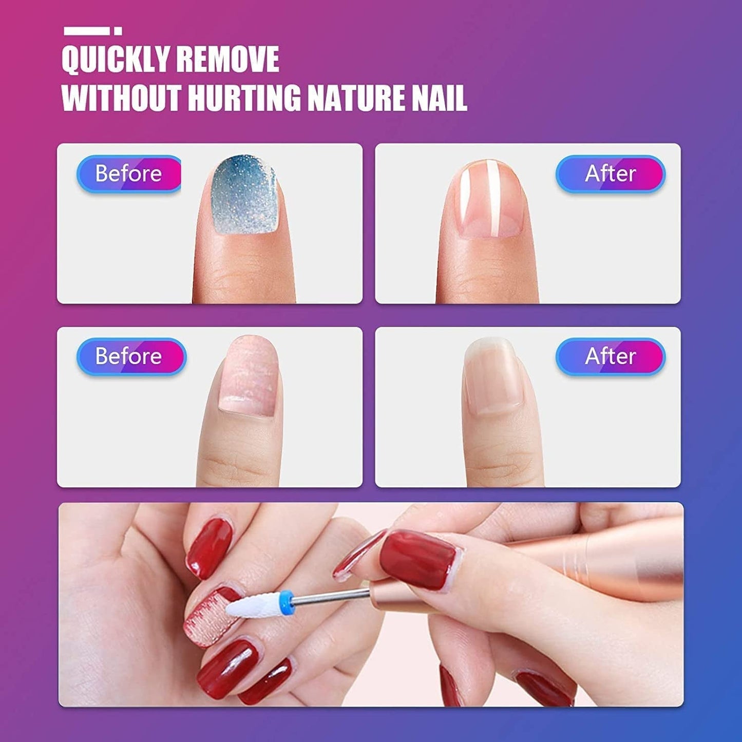 Depvko 30 Stück Nagelfräser Aufsätze Bits, 3/32'' Keramik Bohrer Für Nägel Acryl Diamant-Nagelhaut-Efile-Hartmetall-Retferner Für Zuhause Salon Gel, Maniküre Pediküre-Werkzeuge (Inclusief 3 Etueln)
