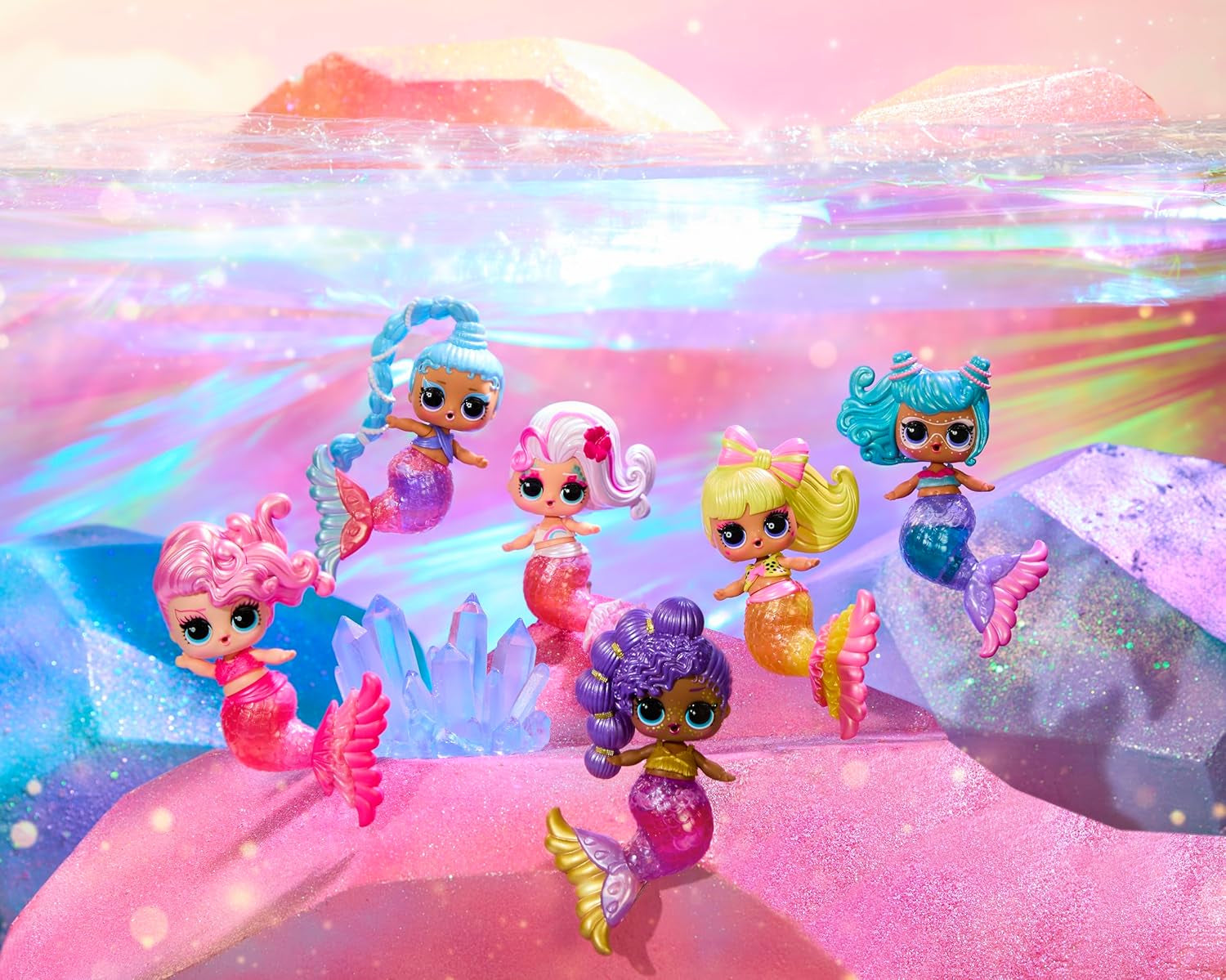 LOL Verrassing! Mermaids Makeover Magic Tots - Echte lipgloss voor jou en je pop om zelf te maken, te mixen en make-up te maken, Leuk waterspel, 6 poppen om te verzamelen - Vanaf 4 jaar