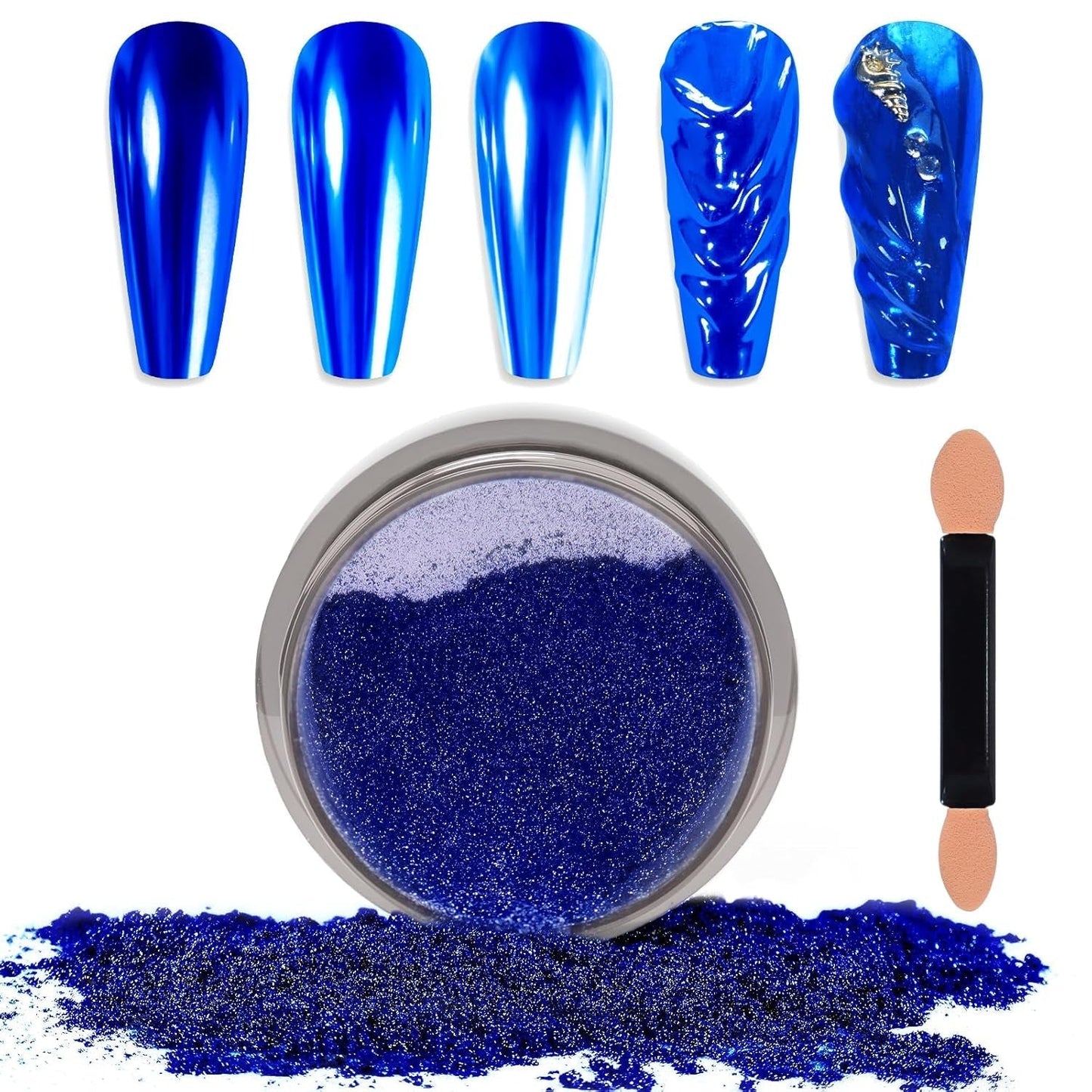 Chrome Nagel Pulver Spiegel Effect Metallic Staub Holografisch Glitter Glasierte Maniküre Decoratie Reflektierende Pigment voor DIY Gel Polish Nail Art, Harz Handwerk, Geschenke voor Goud