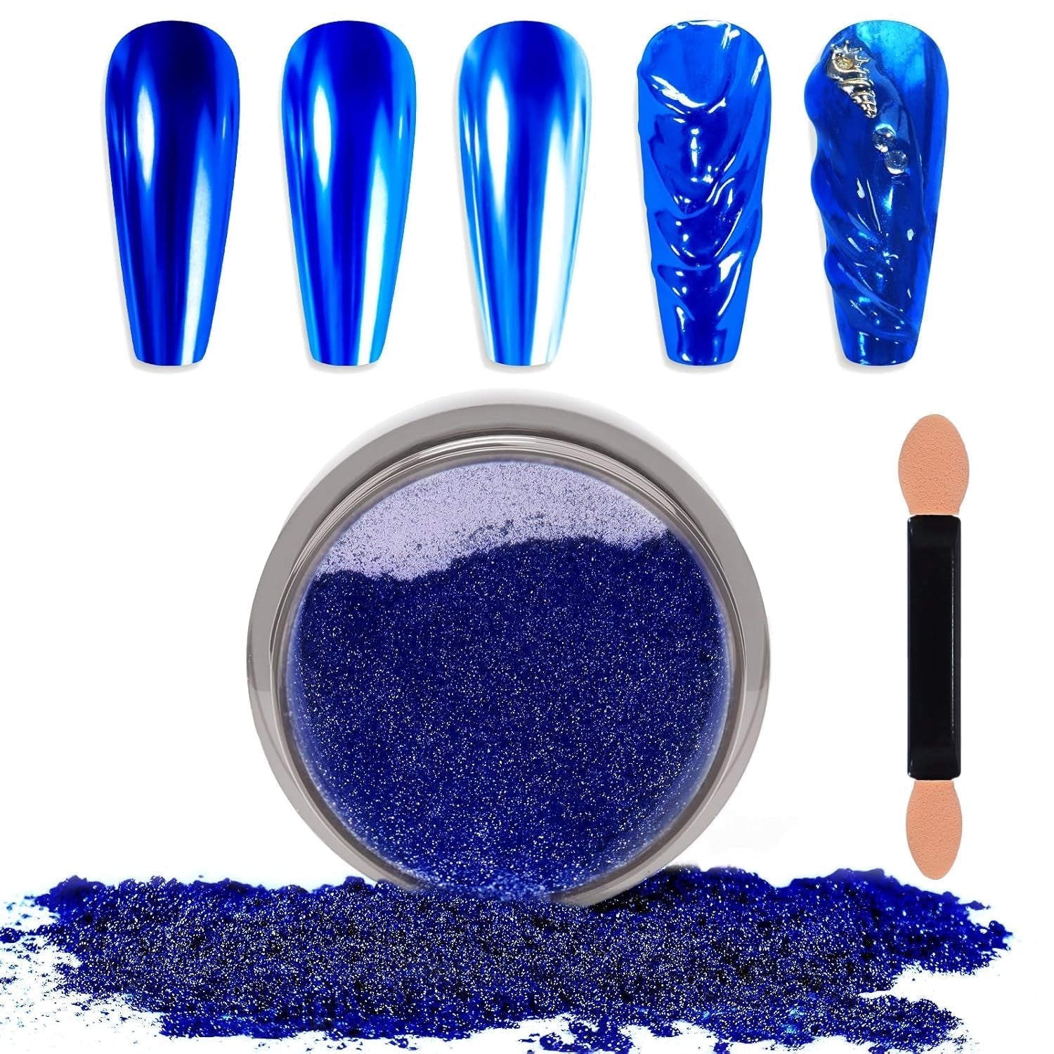 Chrome Nagel Pulver Spiegel Effect Metallic Staub Holografisch Glitter Glasierte Maniküre Decoratie Reflektierende Pigment voor DIY Gel Polish Nail Art, Harz Handwerk, Geschenke voor Goud