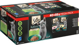 Sheba natvoer voor kittens, in diverse zakjes, met zalm (MSC) en kip in saus, multipack 40x85g