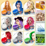 Tijdelijke groene haarverf - haarkleurwas, haarkleur voor mannen en vrouwen, natuurlijke haarpommade, kleurclip haarverfwas voor gekke feesthaarkleur (4,23 oz, groen) Naty Shop haarverf