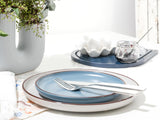 CreaTable, 21016, moderne Scandic blauw-grijze serie, 16-delige serviesset, porseleinen combiservies, vaatwasmachine- en magnetronbestendig, kwaliteitsfabricage
