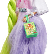 Barbie HDJ44 - Extra #11 pop in oversized T-shirt en legging met papegaai, extra lang neongroen haar en accessoires, flexibele gewrichten, cadeauspeeltje voor kinderen vanaf 3 jaar Naty Shop-poppen