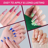 Alyvisun Ballet nageltips, 500 stuks volledig dekkende acryl nageltips met 240 stuks nagelstickers set, 10 maten transparante gelnageltips Zachte gelnageltips Ballerina nageltips