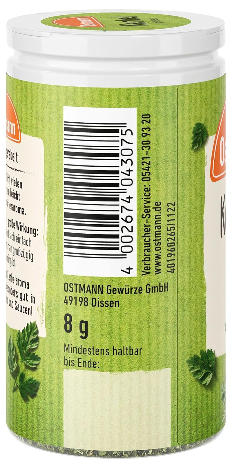 Ostmann Gewürze - Kerbel gerebelt | Kräuternote voor Lammgerichten en handige Eintöpfe | 8 g in Der Streudose