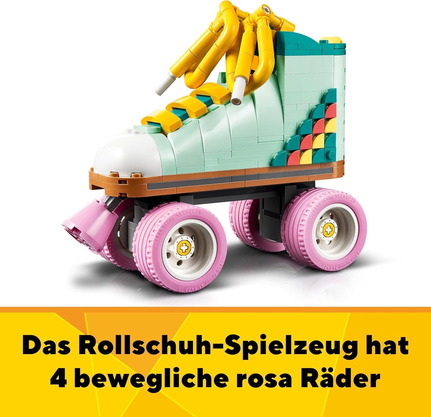 LEGO Creator 3In1 rolschaatsspeelgoed voor meisjes en jongens met miniskateboard en boombox, retro slaapkamerdecoratie, verjaardagscadeau voor 8 jaar oud 31148 Bouwsets