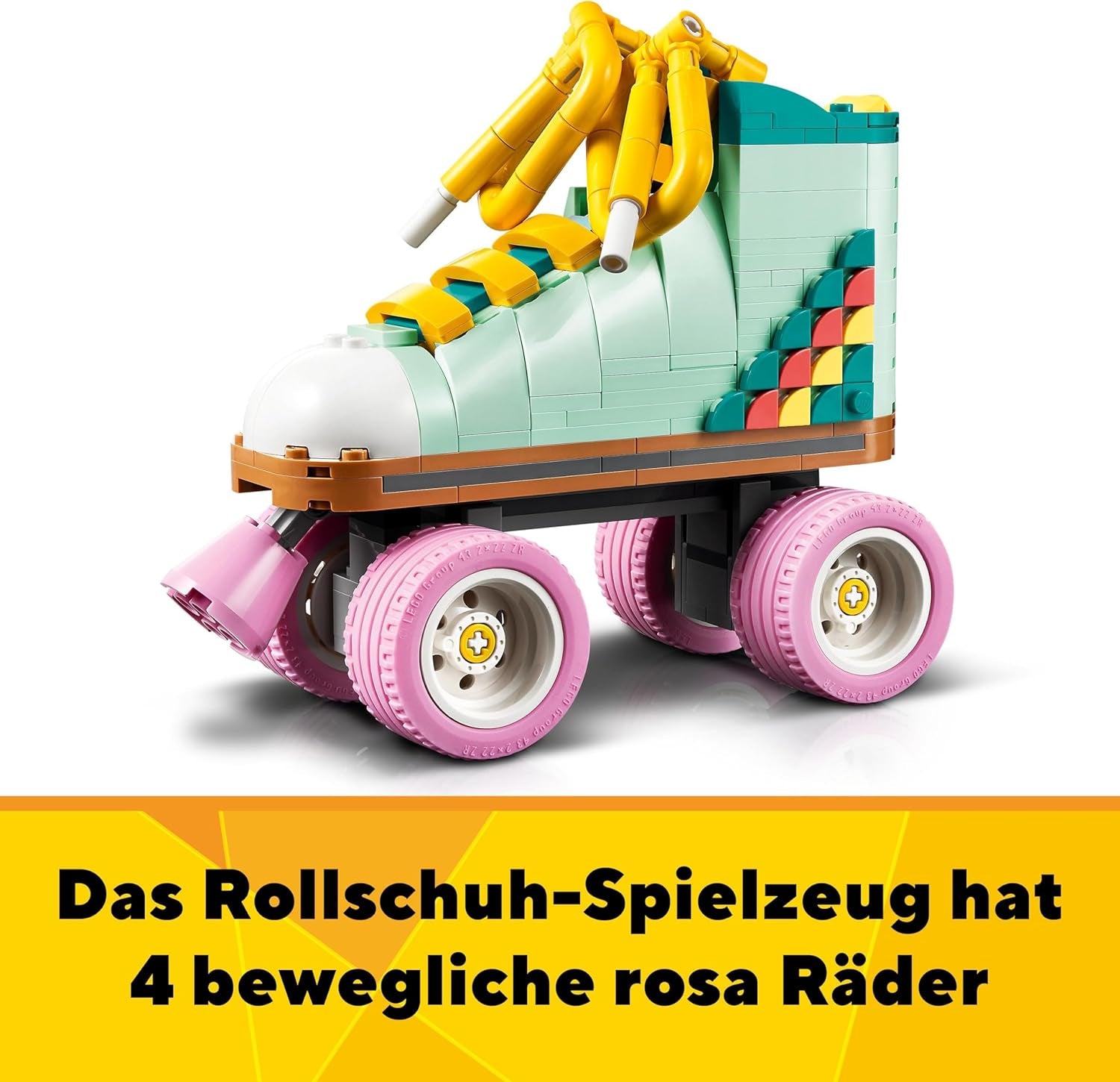 LEGO Creator 3In1 rolschaatsspeelgoed voor meisjes en jongens met miniskateboard en boombox, retro slaapkamerdecoratie, verjaardagscadeau voor 8 jaar oud 31148 Bouwsets