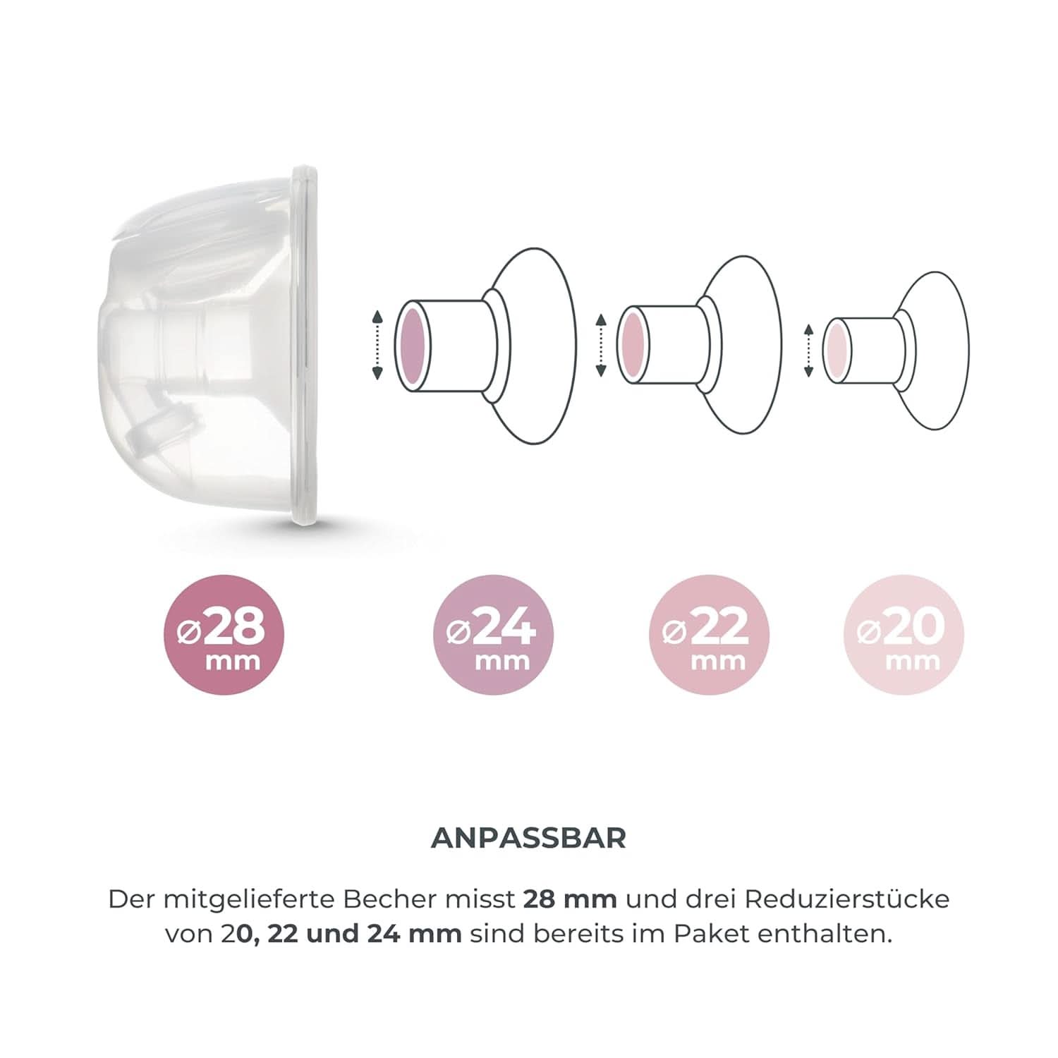 Nuvita Materno Smart Wear 1287W - Handsfree draagbare elektrische borstkolf - 3-fasentechnologie, aanpasbaar, draagbaar, conversiekit voor dubbele borstkolven beschikbaar Accessoires Voeding en borstvoeding Bebe Naty Shop