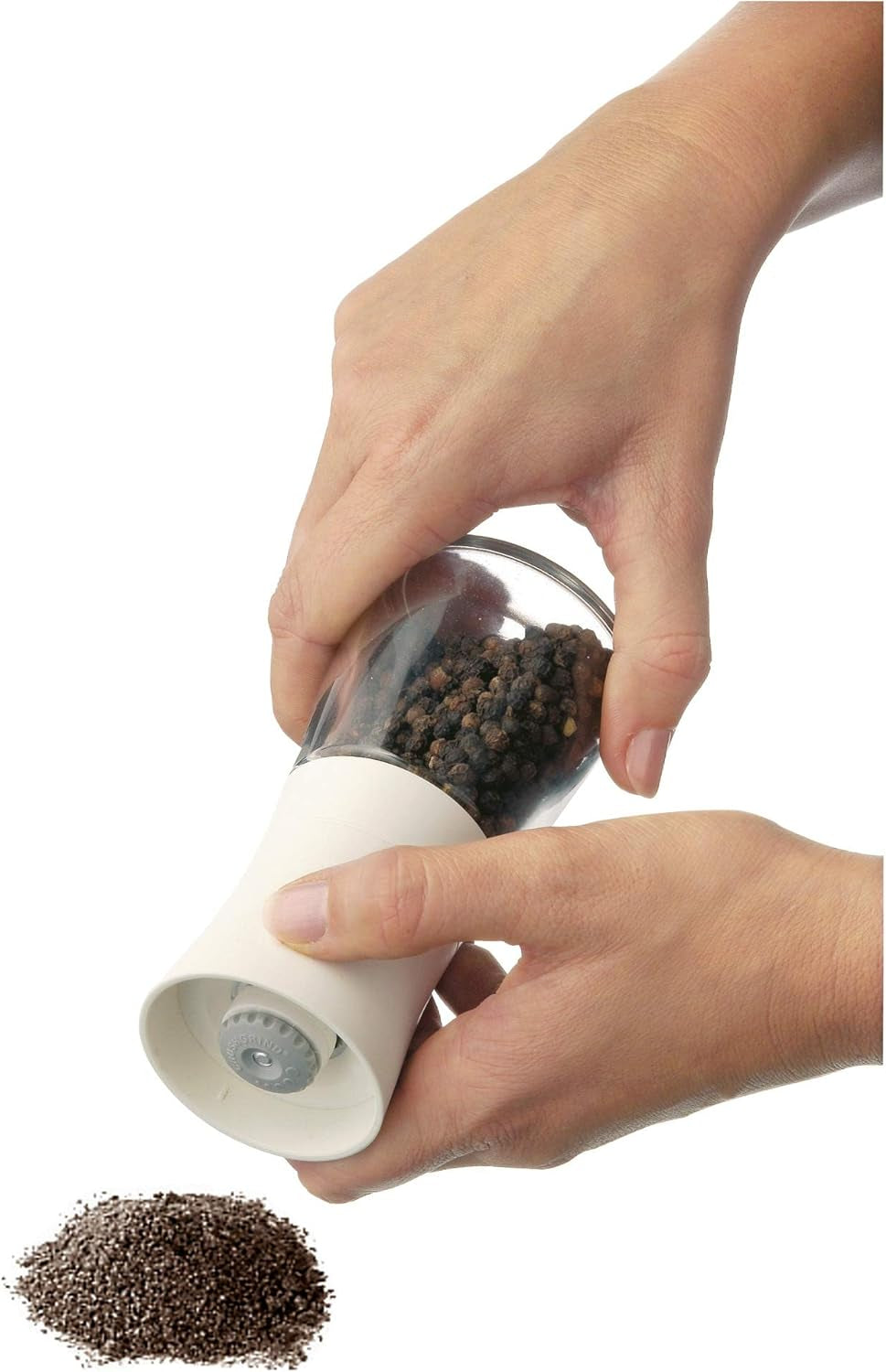 WMF Trend zout- of pepermolen 14 cm, zonder vulling, keramische molen, kunststof, glas, wit Grinders en Slicers Naty Shop