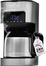 Koffiezetapparaat Profi Cook | 8-10 kopjes | Timer | Sensoraanraakbediening | Dubbelwandige thermoskaraf van 1,2 liter | Smaakzegel | RVS filterkoffiezetapparaat | PC-KA 1191