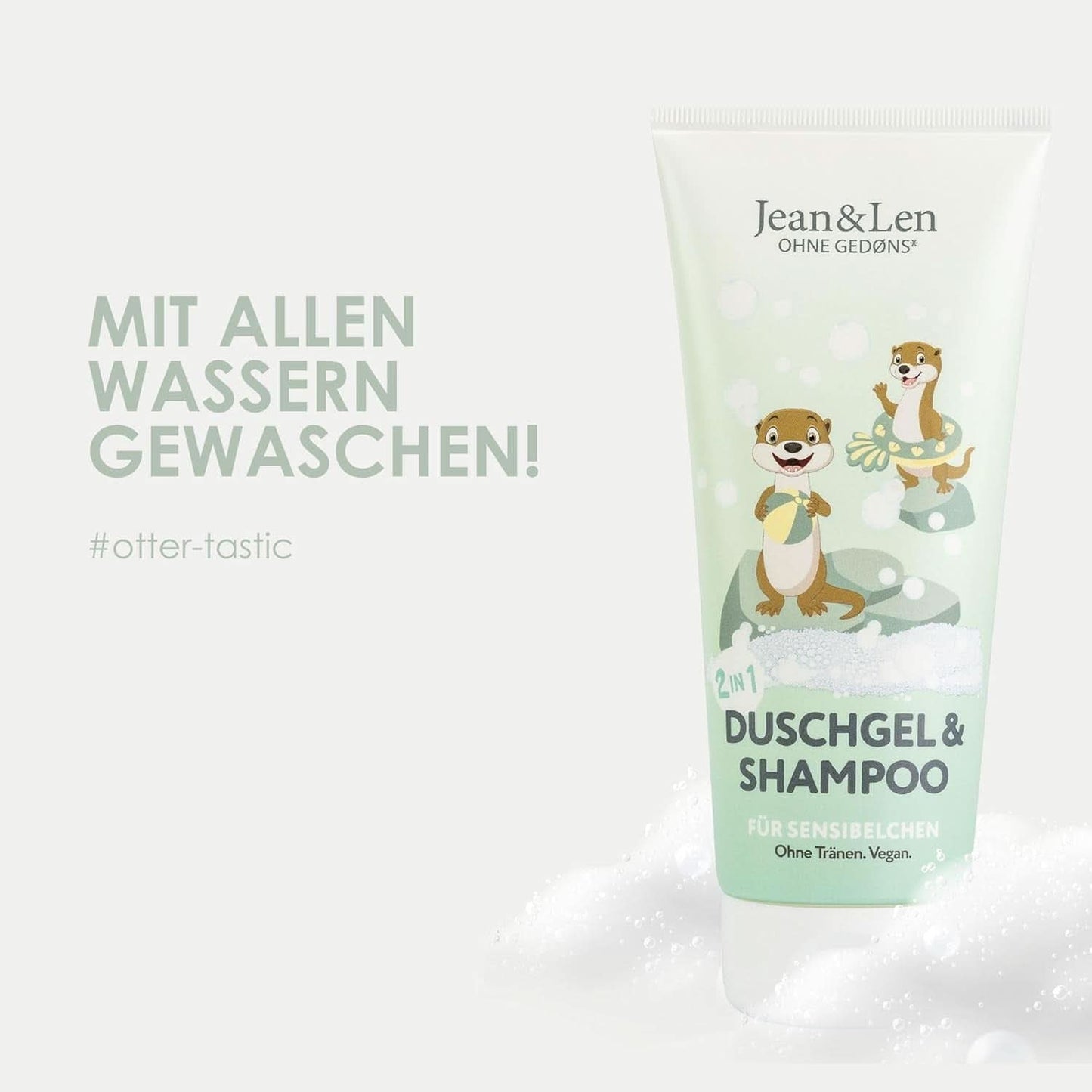 Jean & Len 2 in1, Douchegel en shampoo voor gevoelige kinderen, 200 ml Douche en bad Naty Shop