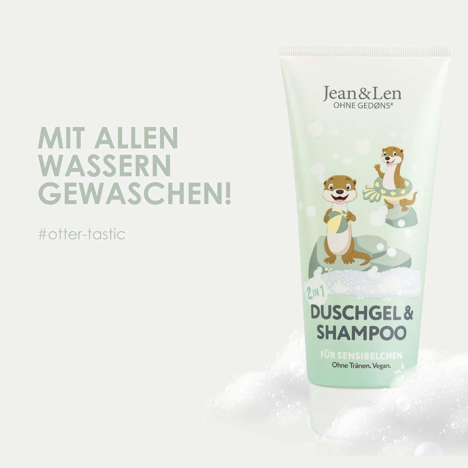 Jean & Len 2 in1, Douchegel en shampoo voor gevoelige kinderen, 200 ml Douche en bad Naty Shop