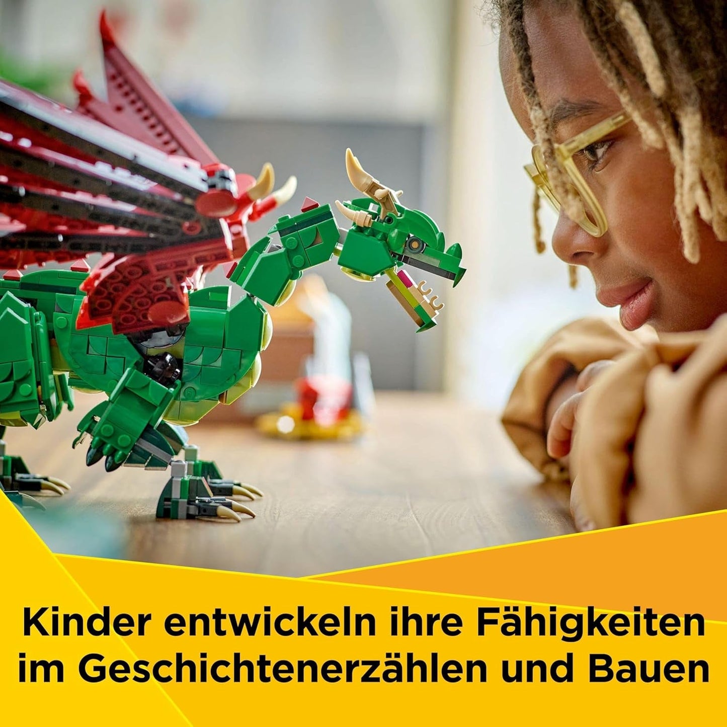 LEGO Creator 3In1 Groene Draak - Speelgoed - Kan worden omgezet in een zeeslang of feniks - Dierenbouwspeelgoed voor kinderen - Cadeau voor jongens en meisjes vanaf 9 jaar 31161 Bouwsets Besuche den LEGO-Store