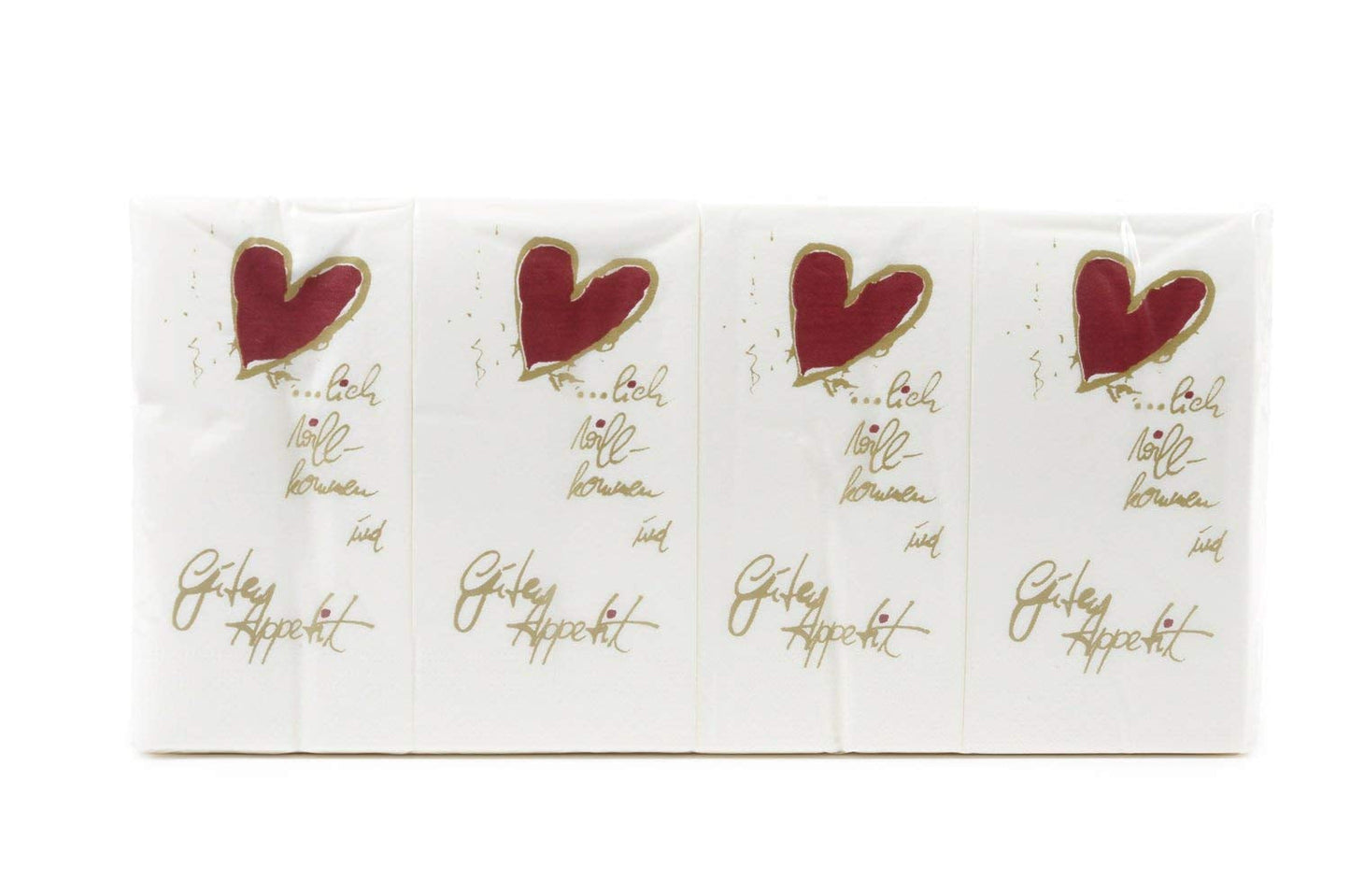Servetten met grappige motieven, 2-laags, Welcome / Bon Appetit 33 X 33 Cm 1/8 vouw, 8-pack (8 X 250 stuks)