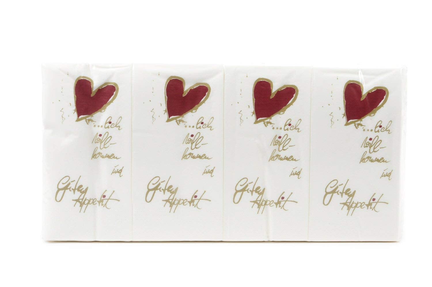 Servetten met grappige motieven, 2-laags, Welcome / Bon Appetit 33 X 33 Cm 1/8 vouw, 8-pack (8 X 250 stuks)