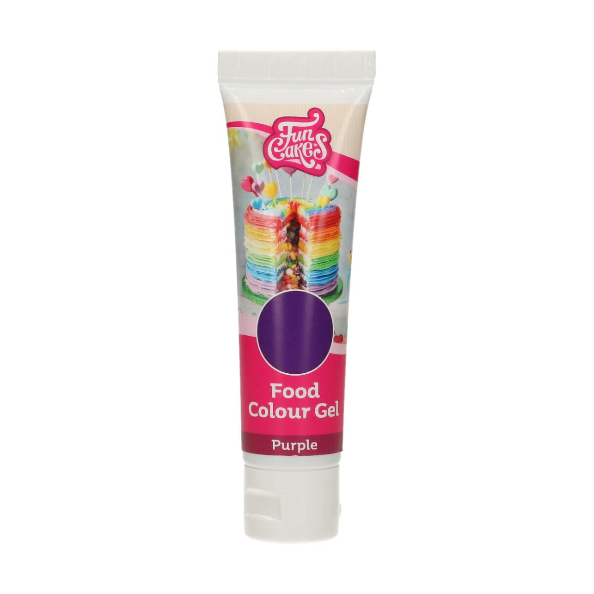 Funcakes Food Colour Gel Violet: Hooggeconcentreerde kleurstof voor deeg, room, fondant en marsepein. Gemakkelijk doseren. Eén druppel om levendige kleuren te creëren. Halal. 30 gram
