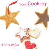 Scrapcooking - 4 stuks markers: goud, chocolade, wit en rood - decoratieve eetbare stiften voor het schrijven en tekenen op desserts, taarten en koekjes