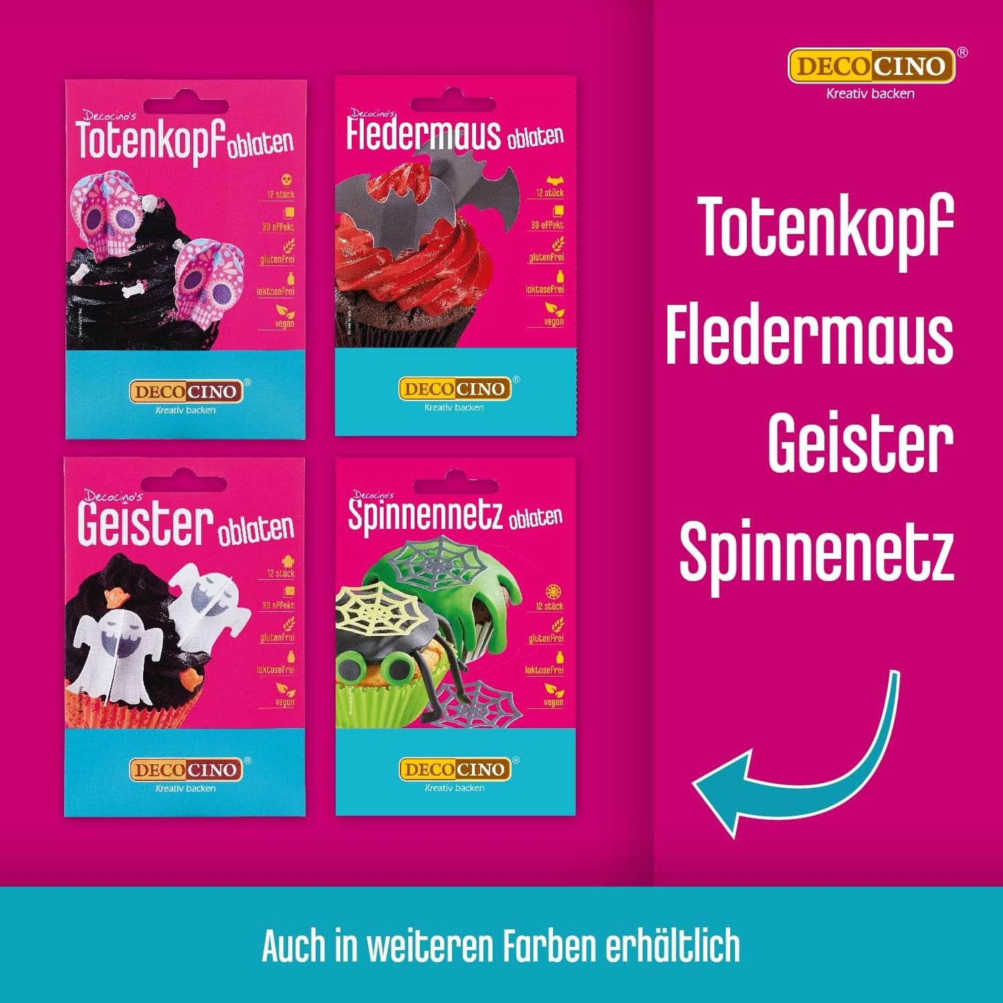 Decocino Halloween Hagelslag, veelkleurig, 120 gram Hagelslag Naty Shop