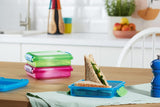 Lunchbox sandwichboxsysteem | 450 ml | stapelbare en luchtdichte lunchbox met deksel | voor kinderen en volwassenen | zonder BPA | gemengde kleuren | 3 stuks Naty Shop voedselbewaardozen