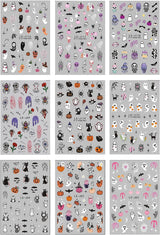 JMEOWIO Nagelsticker Halloween Süßer Geist 9 Blatt Nail Art Sticker Selbstklebend Nagelaufkleber Decoratie Nageldesign Zubehör