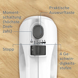 Bosch Hausgeräte Handrührer Clevermixx MFQ24200, 2 Rührbesen, 2 Spülmaschinengeeignet, 4 Stufen, Leicht, Leise, 400 W Weiß/Edelstahl Keuken Naty Shop