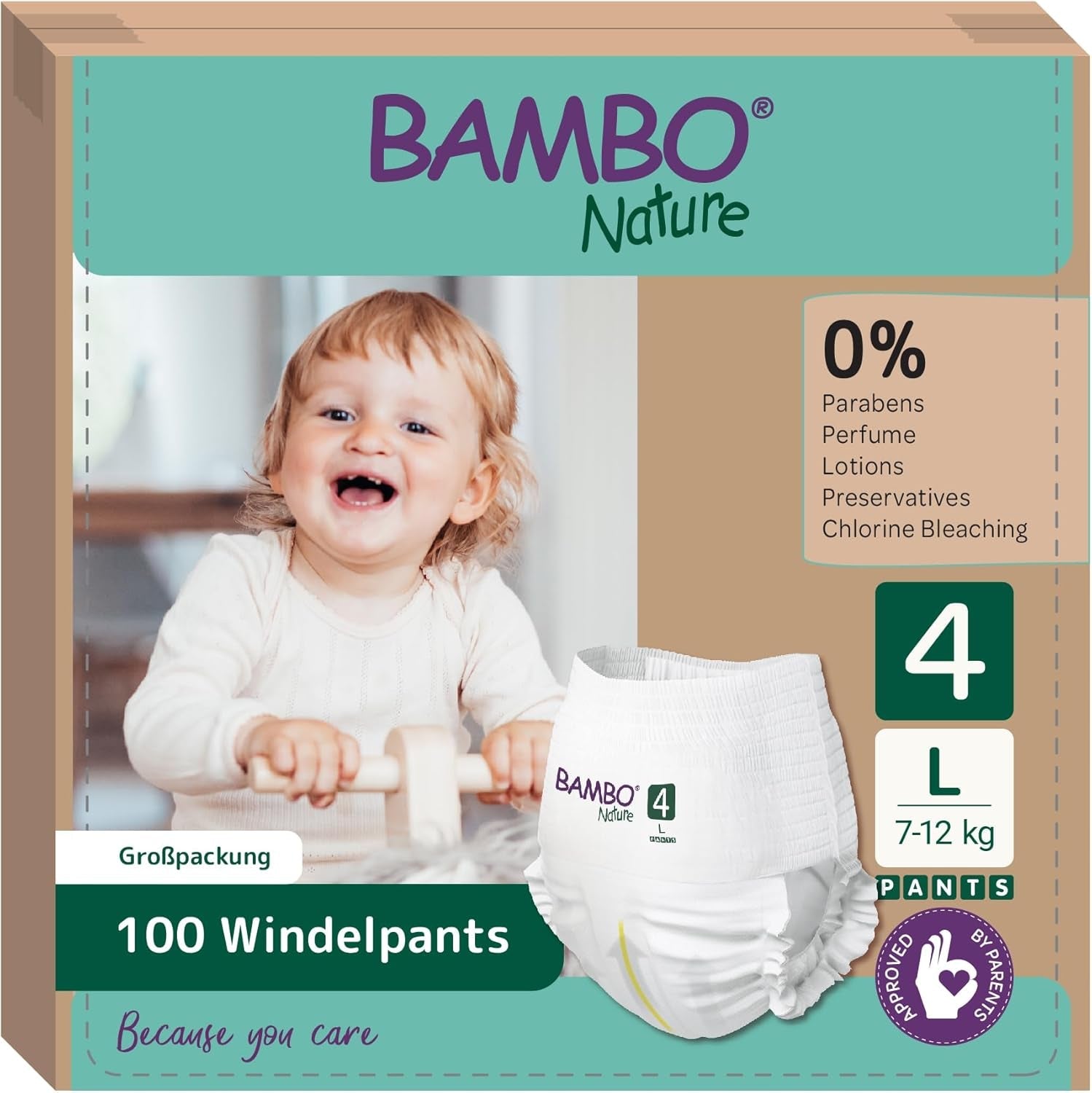 Bambo Nature Babyluiers, maat 6 (15+ kg) - Maandelijkse doos van 90 | Babyluiers met verbeterde lekbescherming | Maximaal comfort en vrijheid voor actieve kinderen | Dermatologisch geteste luiers