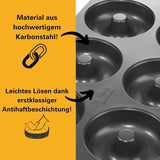 Birkmann, Easy Baking, Donutblech, Backform Für 6 Donuts, Mit Hochwertiger Antihaftbeschichtung, Ø 9 Cm, Mit Rezept, 881631 Vormen en bakplaten Naty Shop