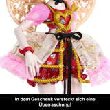 Monster High Scary Sweet Birthday Cupido Asteria-pop in roze en rode feestjurk met thema-accessoires zoals uitnodiging, ballon, cadeau en meer, JBG77