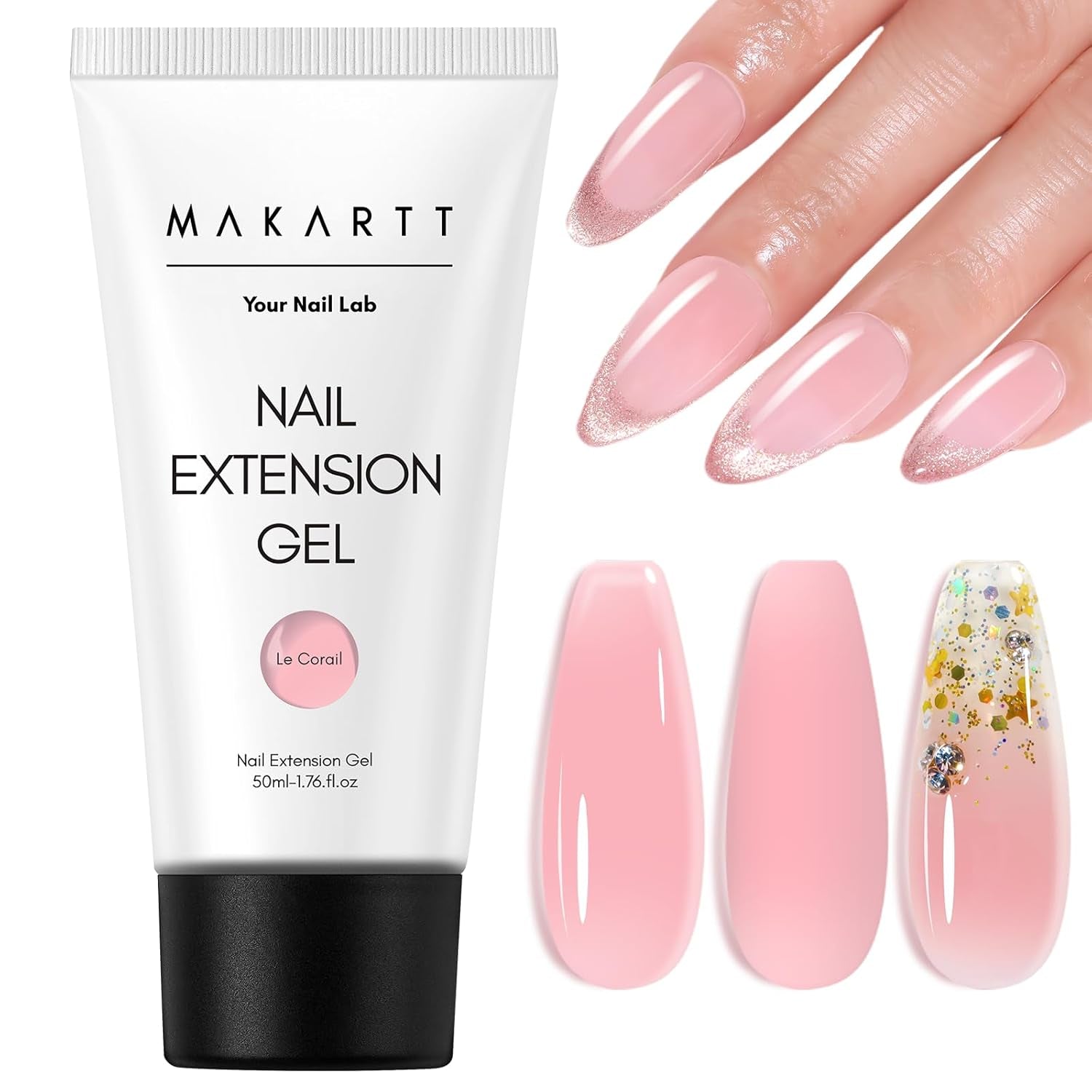 Makartt Poly nagelverlengingsgel - acrylverlengingsgel, nagelversterkende gel, nageldecoratie, 50ml (paars)