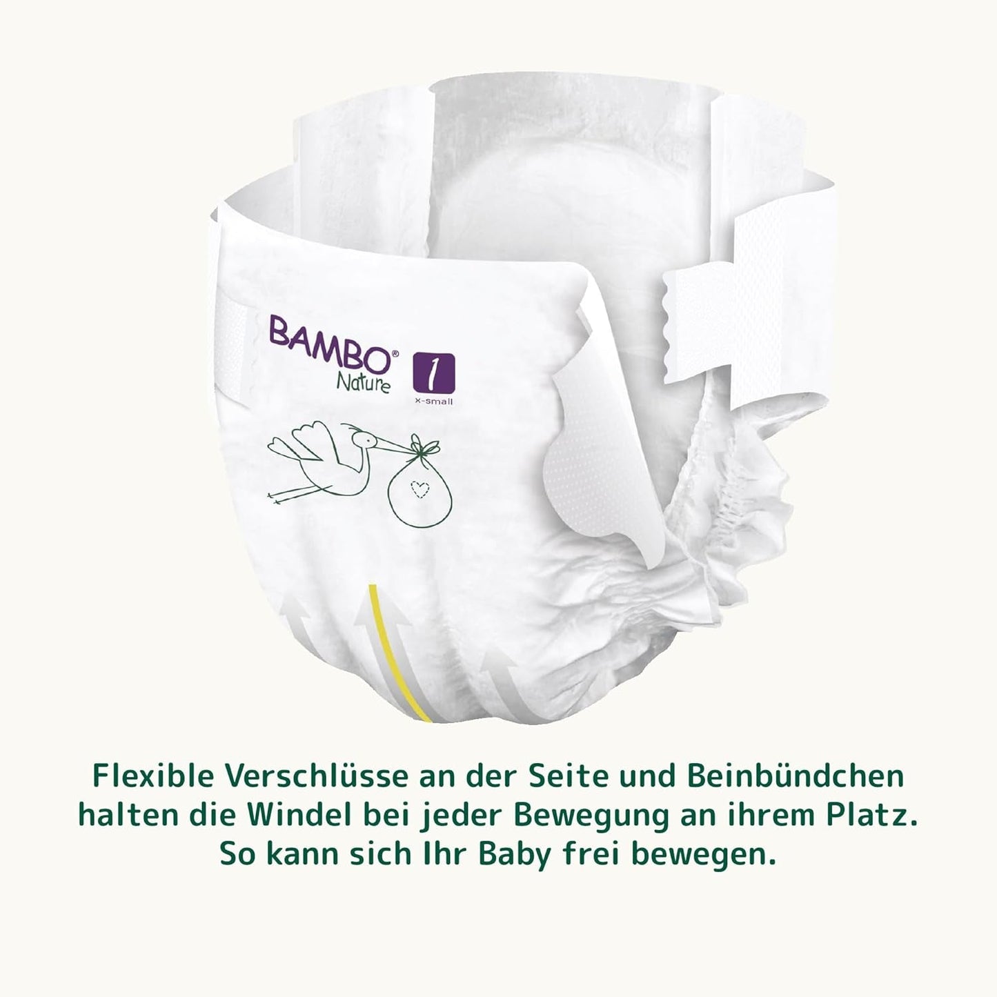 Bambo Nature Babyluiers, maat 1 (2-4 kg), maanddoos van 132 stuks | Premium luiers met verbeterde lekbescherming | Ultiem comfort en vrijheid voor pasgeborenen | Dermatologisch geteste luiers