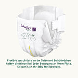 Bambo Nature Babyluiers, maat 1 (2-4 kg), maanddoos van 132 stuks | Premium luiers met verbeterde lekbescherming | Ultiem comfort en vrijheid voor pasgeborenen | Dermatologisch geteste luiers